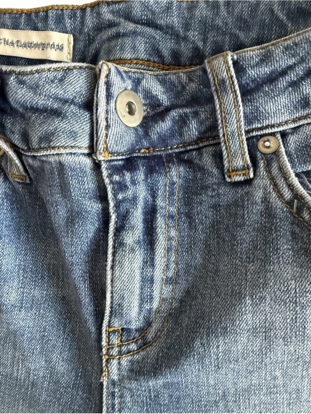 Anthropologie Pilcro Side Tuxedo Stripe Jeans Women Silver Glitter Crop Denim 26 - Picture 14 of 16